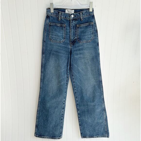 Reformation Alyssa Patch Pocket High Rise Wide Leg Jeans Denim Womens - Picture 2 of 7